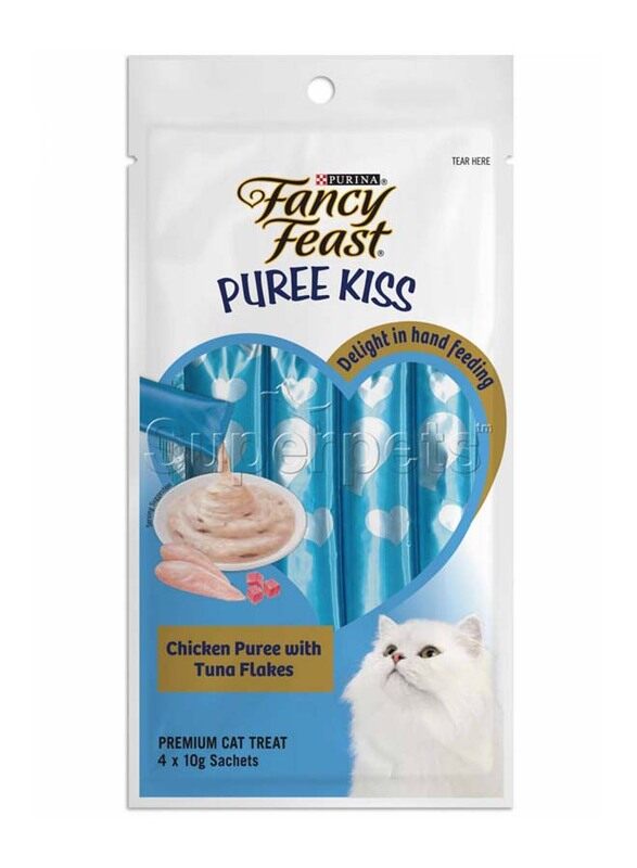 

Purina Fancy Feast Puree Kiss Chicken With Tuna Flakes Cats Dry Food, 40g