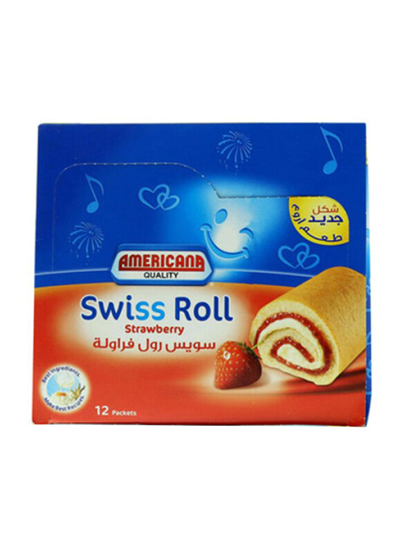 

Americana Strawberry Swiss Roll Cake, 12 x 55g