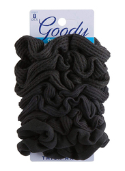 Goody Ouchless Scrunchies Hair Ties, 8-Pieces, Black