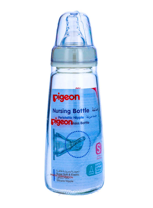 Pigeon Glass Nurser K-6 Bottle with Peristaltic Nipple, 200ml, Clear