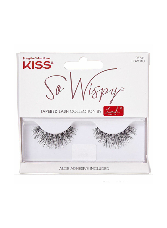 Kiss Lash Collection So Wispy Tapered Eyelashes, ksw01c, Black