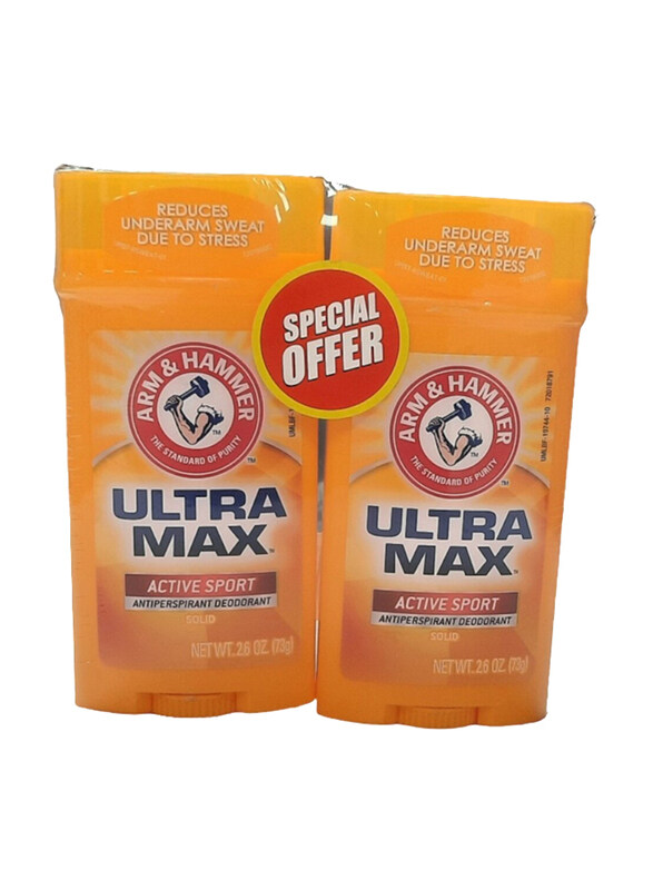 

Arm & Hammer Ultra Max Active Sport Deodorant Stick, 73gm, 2 Pieces