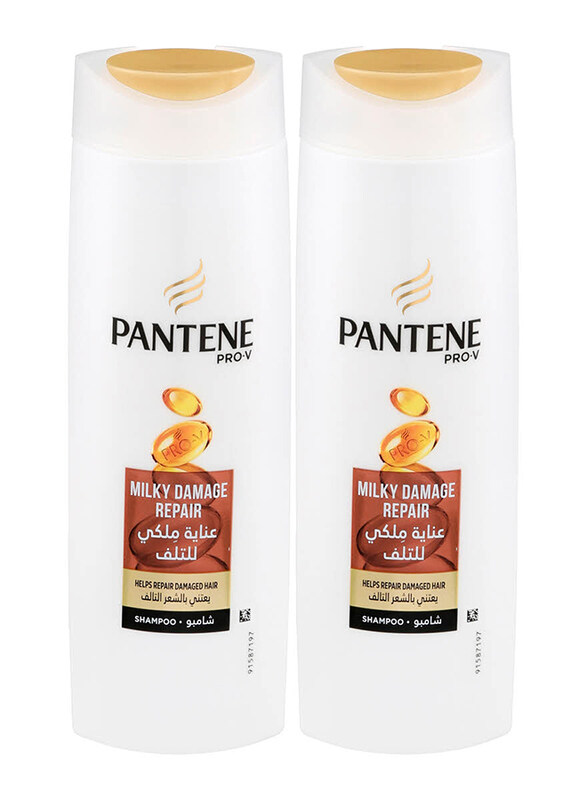 

Pantene Milky Damage Shampoo for Damaged Hair, 2 x 400ml