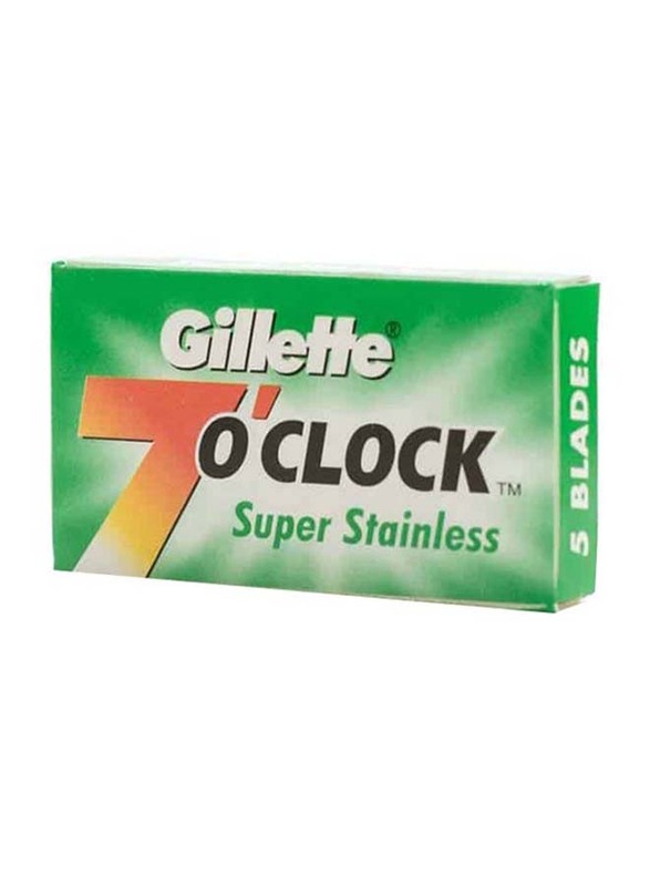 

Gillette 7 O'clock Super Stainless Steel Razor Blades, 5 Pieces