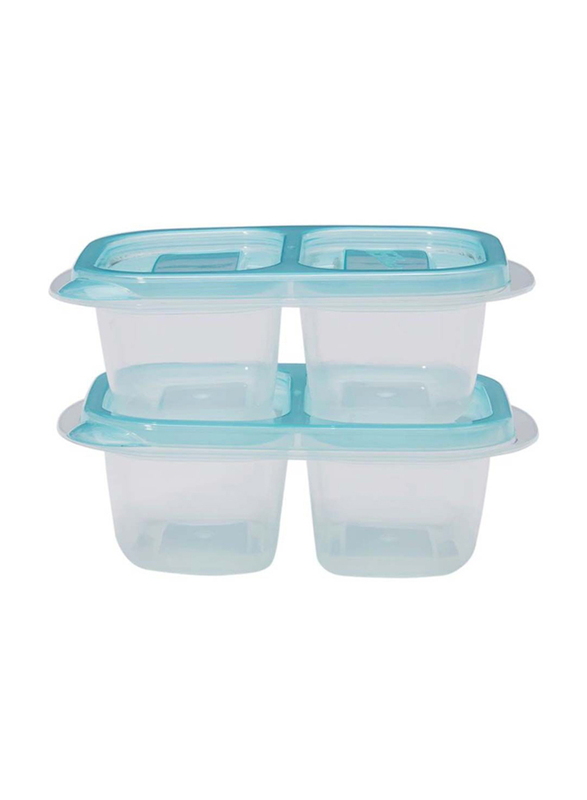 

Lock & Lock 2-Piece Ez Lock Pastel Rectangle Food Container, 260ml, Clear/Blue