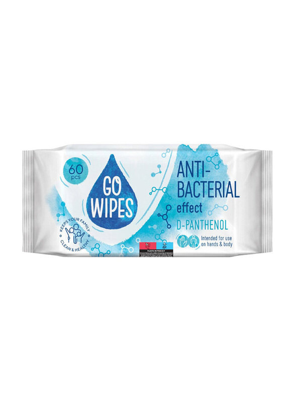 

Go Wipes Wet Wipes with Antibacterial Effect, 60 Wipes