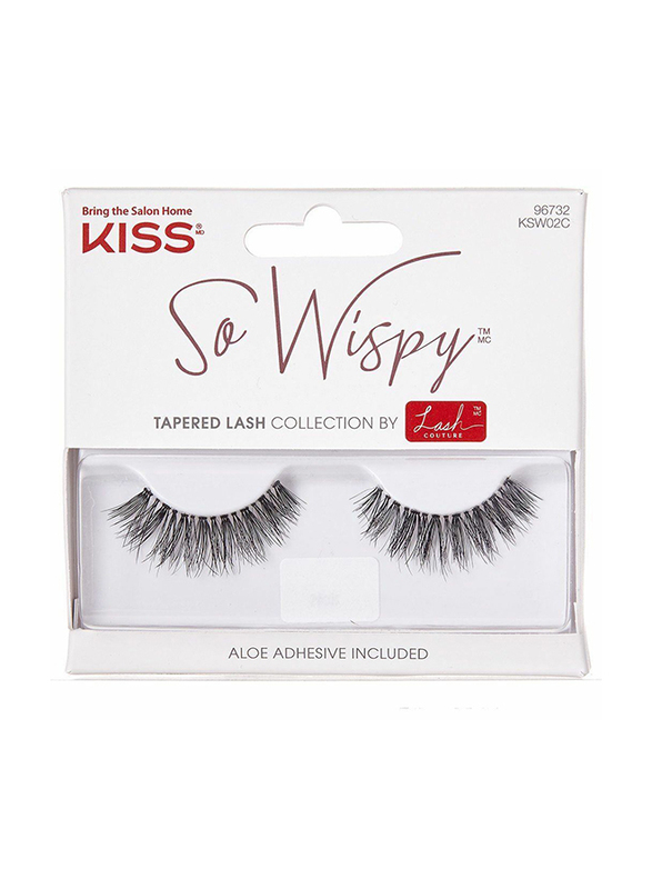 Kiss Lash Collection So Wispy Tapered Eyelashes, ksw02c, Black