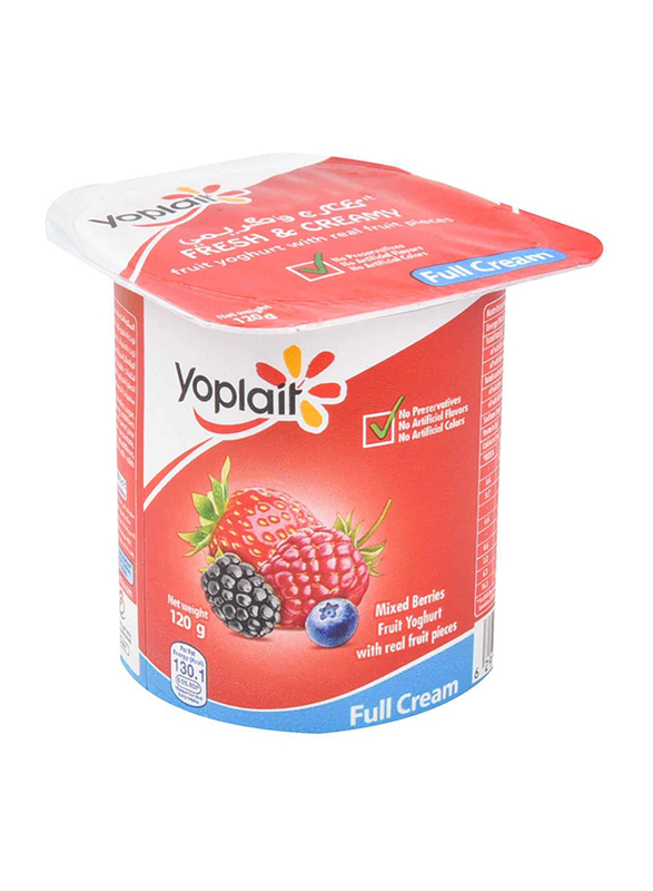 Yoplait Full Cream Mixed Berries Fruit Yogurt, 120g