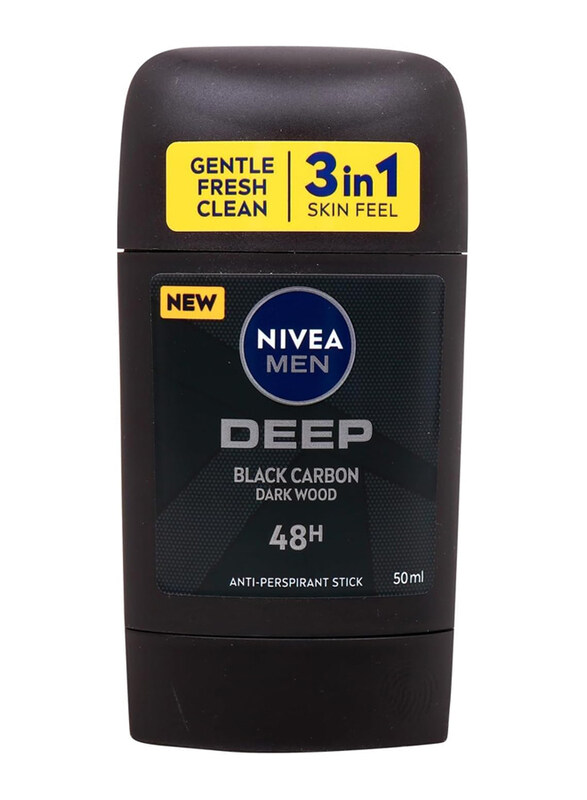 

Nivea Men Deep Black Carbon Dark Wood Anti-Perspirant Deo Stick, 50ml