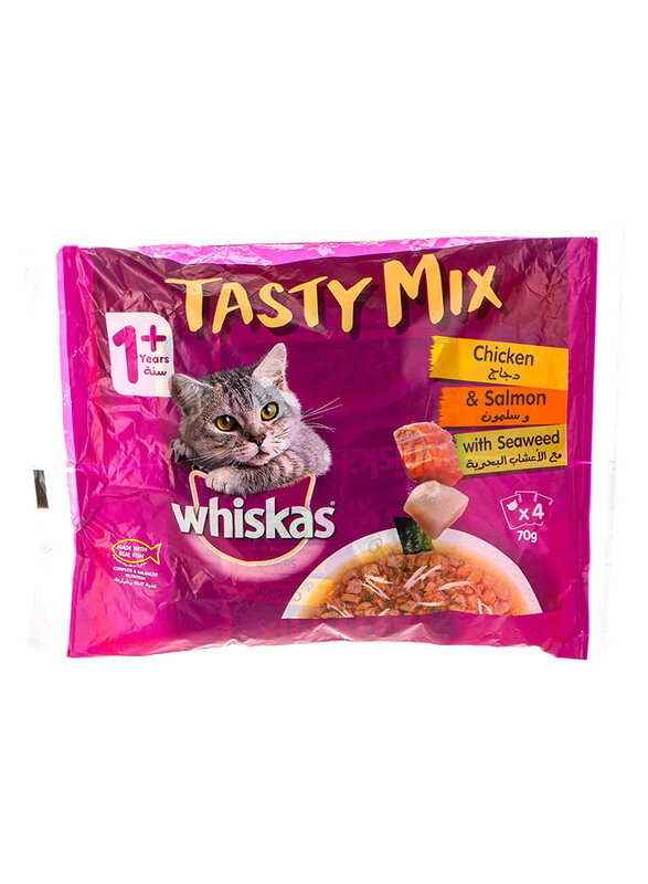 

Whiskas Chicken & Salmon Tasty Mix for Cats, 4 x 70g