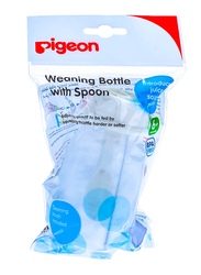 Pigeon Feeder Weaning Bottle with Spoon, 120ml, 6+ Months, Clear