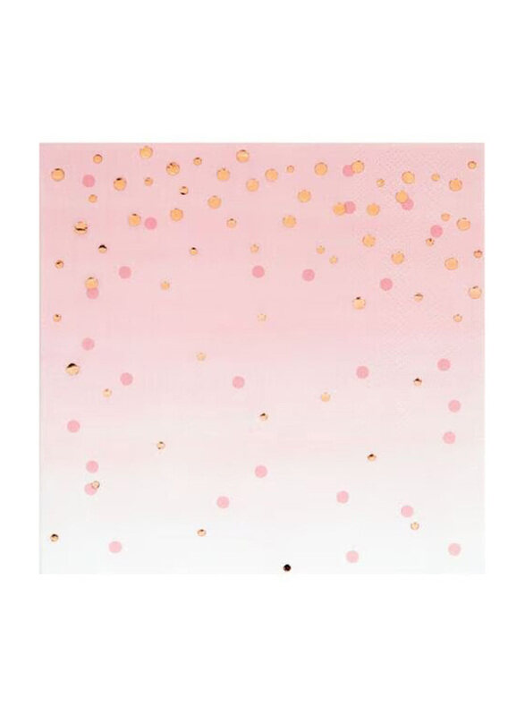 

Creative Converting Rose All Day Foil Dots Luncheon Napkin, 16 Pieces, Pink