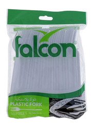 Falcon 50-Pieces Plastic Fork, White