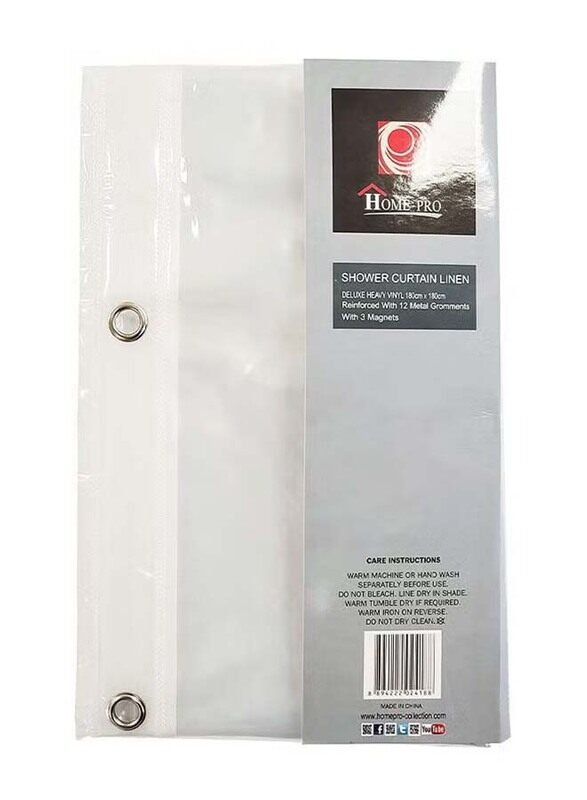 

Home Pro Pvc Shower Curtain, 180 x 180cm, Transparent