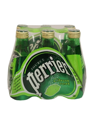 Perrier Lime Sparkling Natural Mineral Water, 6 Bottles x 200ml