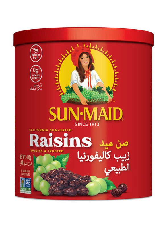 

Sunmaid California Sun-Dried Raisins in Resealable Canister, 400g