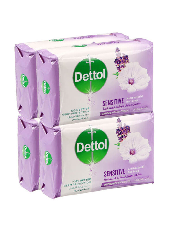 

Dettol Sensitive Soap Bar, 120g, 4 Pieces