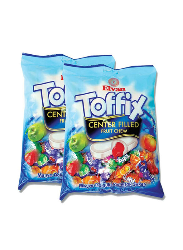 

Elvan Tofix Centre Filled Mix Fruit Chew Candies, 2 x 350g