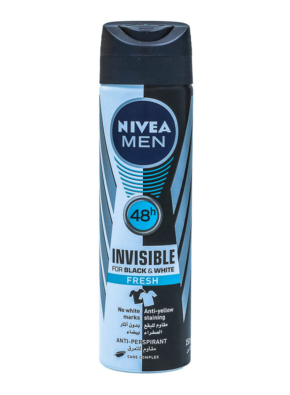Nivea Invisible For Black & White Fresh Deodorant for Men, 150ml