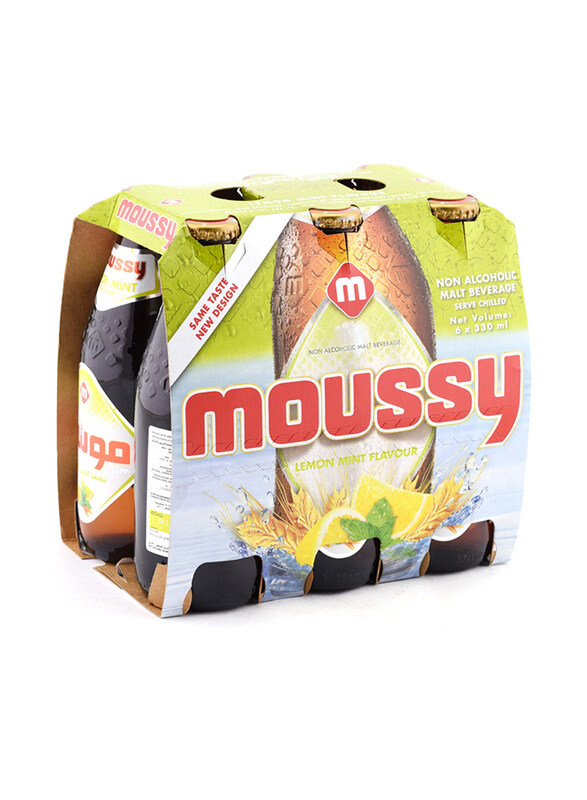 

Moussy Lemon Mint Flavour Non Alcoholic Malt Drink, 6 Bottles x 330ml