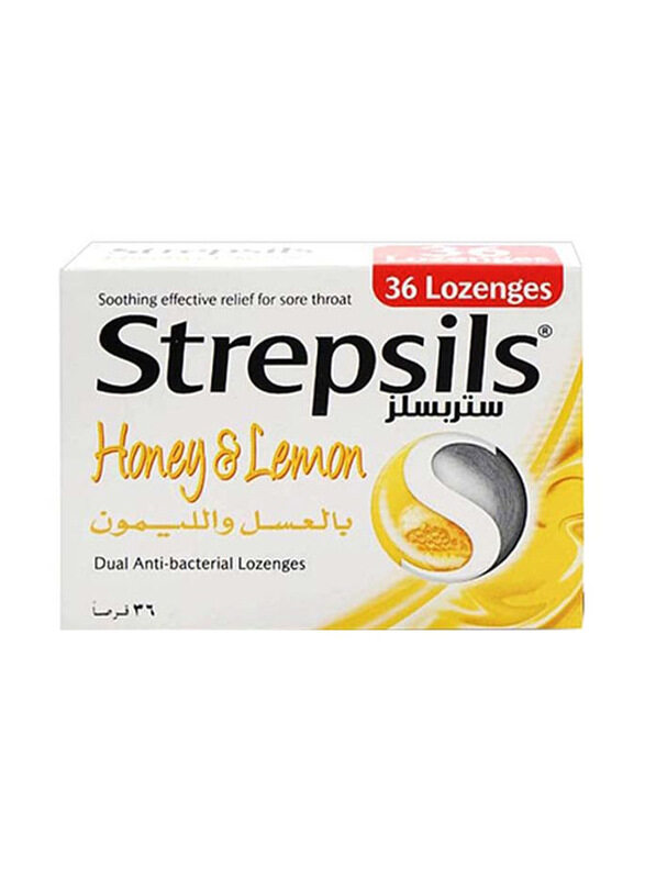 

Strepsils Honey & Lemon Lemon Dual Antibacterial Lozenges, 36 Lozenges