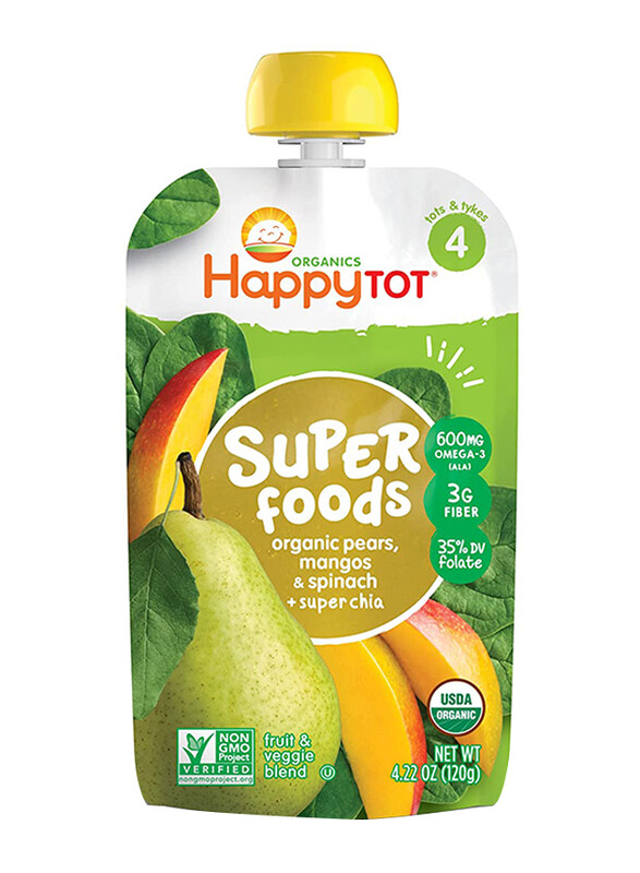 

Happy Tot Organic Superfood Pears, Mangos & Spinach Baby Puree Food, 120g