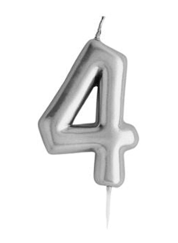 

Hootyballoo Number 4 Candle, Silver