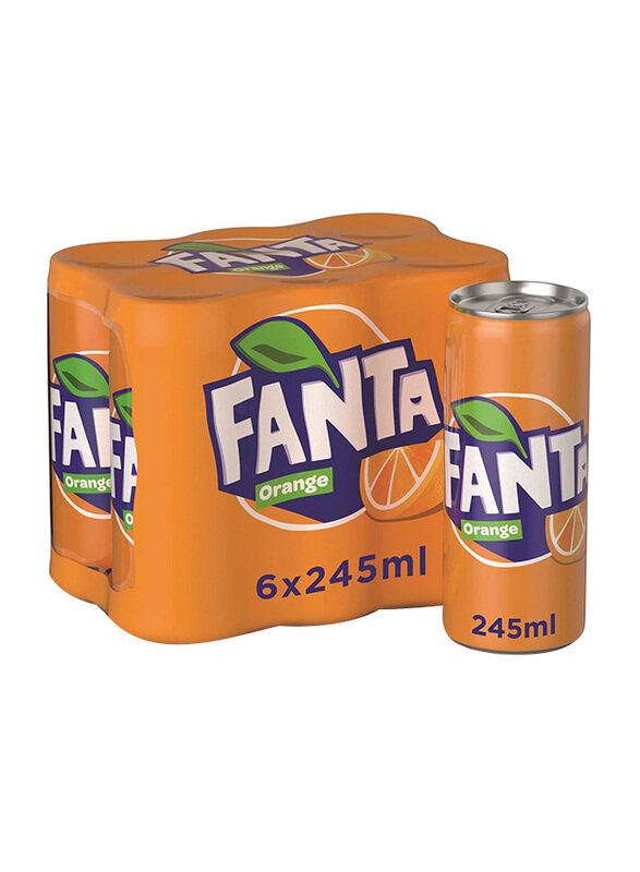 

Fanta Orange Soft Drink, 6 Can x 245ml