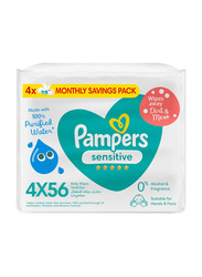Pampers 4 x 56 Pieces Sensitive Protect Baby Wipes
