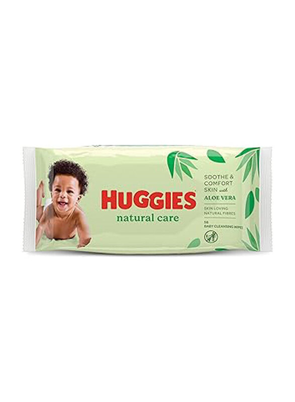 

Huggies 56-Sheet Natural Aloe Vera Baby Wipes, Multicolour