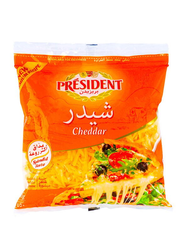 

President Shredded Cheddar Cheese, 450g