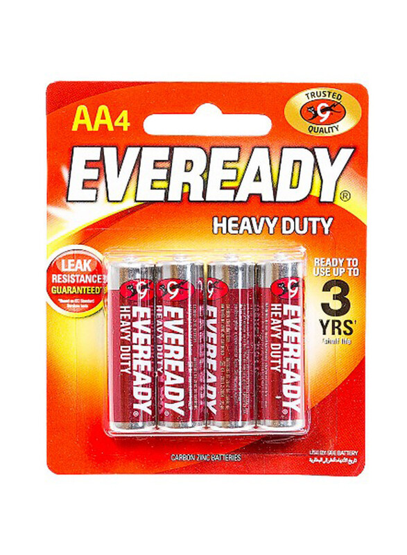 

Eveready AA Heavy Duty Batteries, 4 Pieces, Red