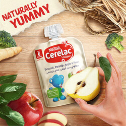 Nestle Cerelac Fruits & Vegetables Puree Pouch Broccoli, Parsnip, Apple & Pear, 90g