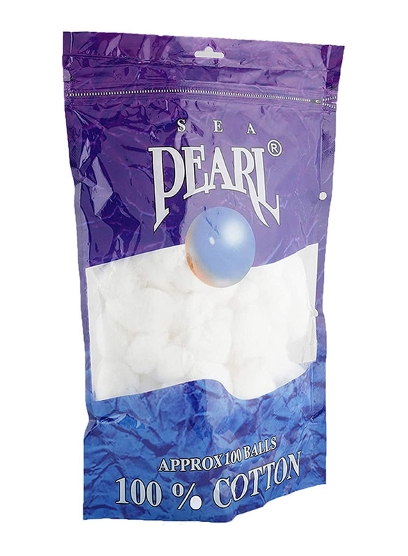 Sea Pearl Cotton Balls, 100 Pieces, White