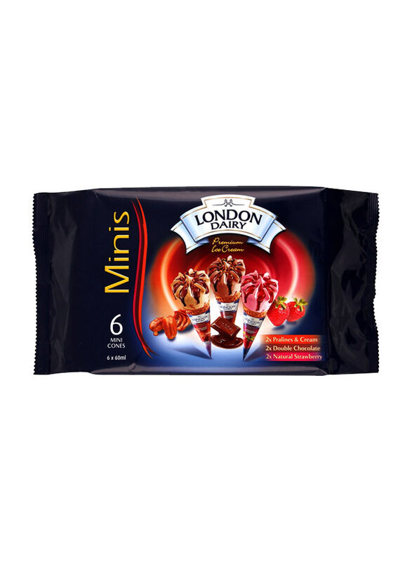 

London Dairy Mini Cones Multi Pack, 6 x 60ml