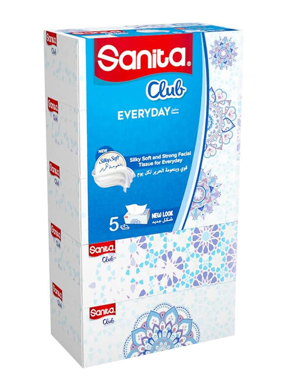 

Sanita Club Facial Tissue Set, 2 Ply, 170 Sheets x 5 Box