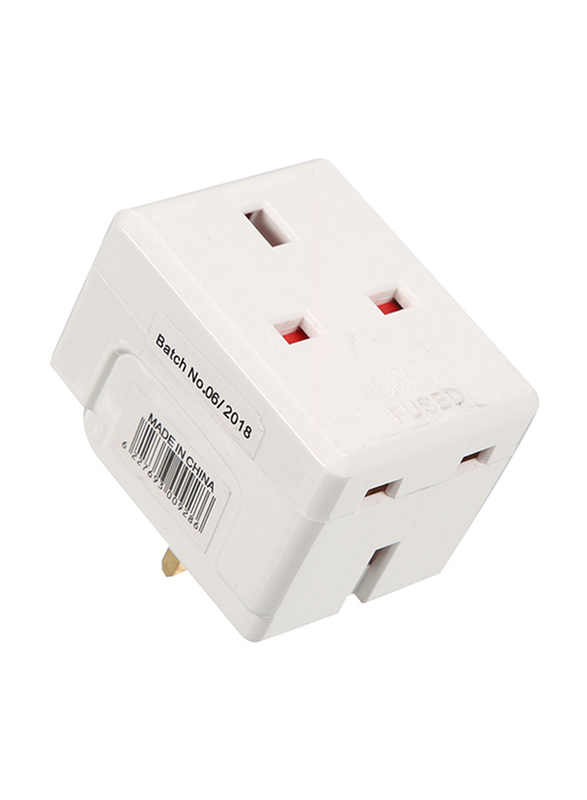 

Sirocco 3 Way Wall Adapter, 13A, White