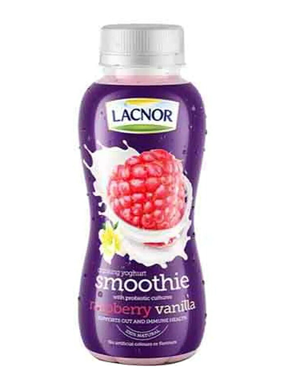 

Lacnor Drinking Raspberry Vanilla Yoghurt Smoothie, 330ml