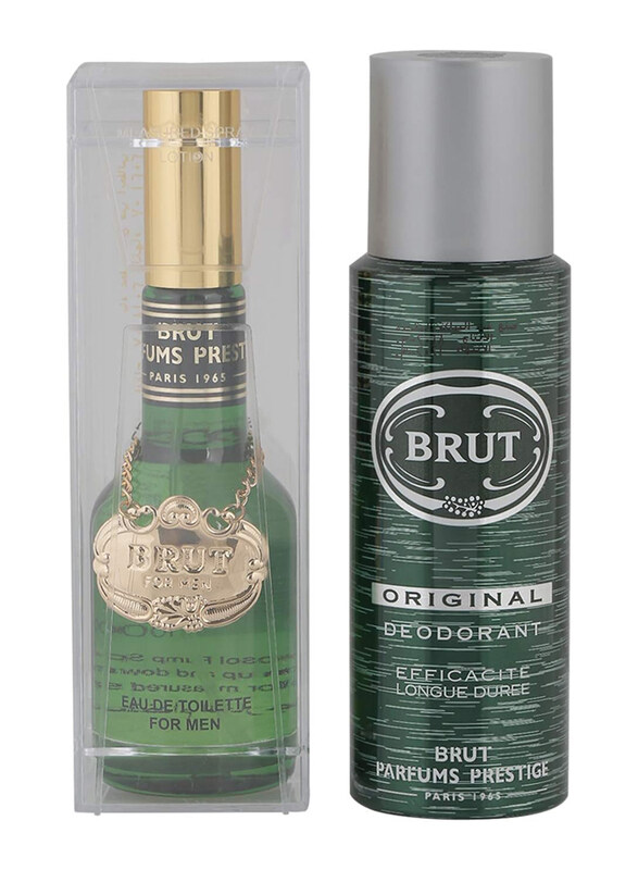 

Brut 2-Piece Gift Set for Men, 100ml EDT Perfume, 200ml Deodorant Spray