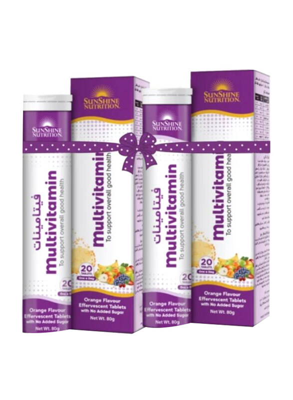 

Sunshine Nutrition Multivitamin Effervescent, 2 x 20 Tablets