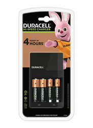 Duracell 4 hours Battery Charger with 2 AA and 2 AAA, Multicolour
