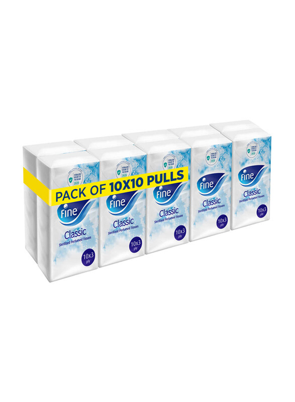 

Fine Mixed Perfumed 3 Ply Pocket Facial Tissues, 10 x 10 Pieces