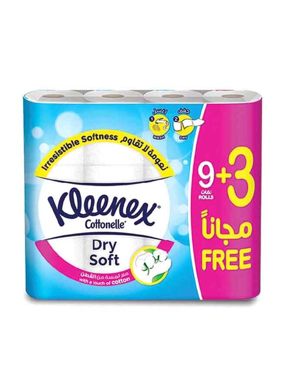 Kleenex 2 Ply Cottonelle Dry Soft Toilet Tissue, 12 Rolls x 200 Sheets