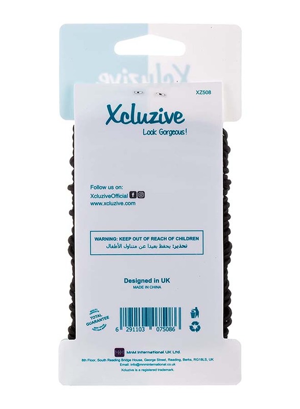 Xcluzive 40 Pieces Thin Ponytailers, Black