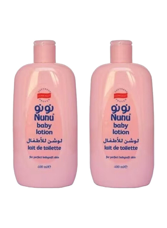 

Nunu 2-Piece 400ml Baby Lotion, Pink