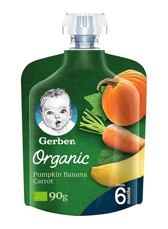 Gerber Organic Pumpkin, Banana & Carrot Puree, 90g