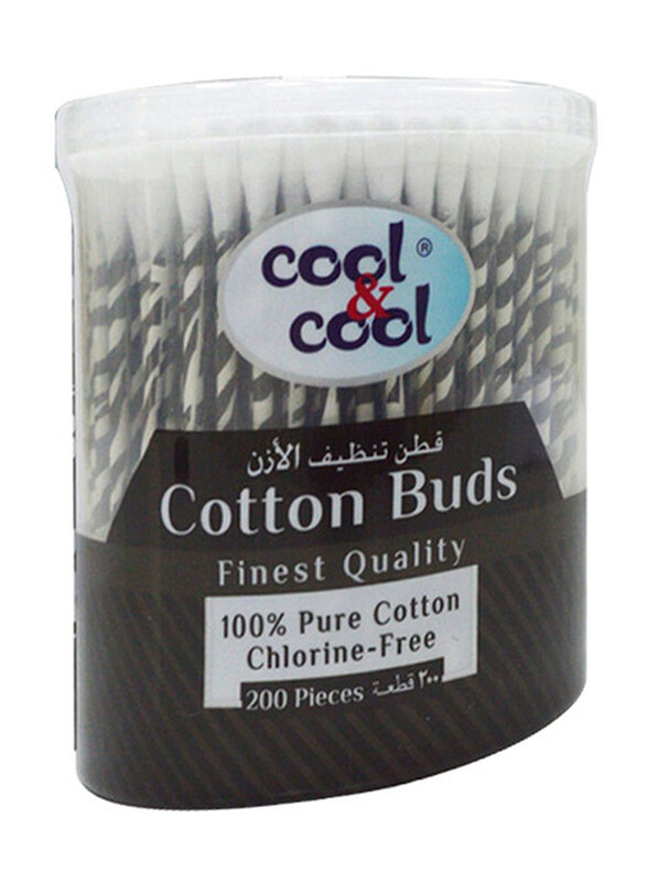 

Cool & Cool Finest Quality Cotton Buds, 200 Pieces, Black