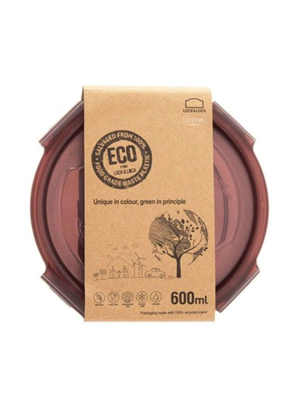 Lock & Lock 2-Piece, Eco Round Food Container, 600ml, Clear/Brown