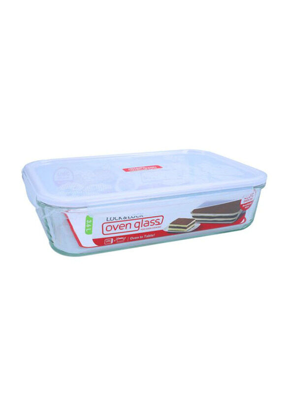 

Lock & Lock Plastic Ovenglass Euro Rectangle Container, 3.6 Litres, HLLG472, Clear