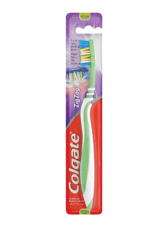 

Colgate Zigzag Flexible Toothbrush, Green/White, Medium